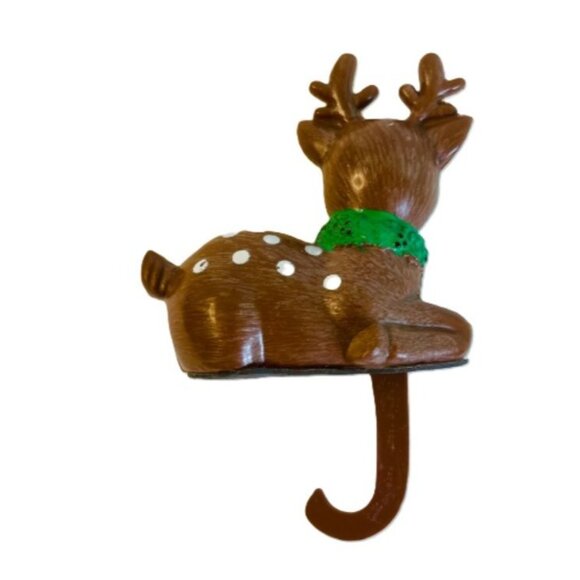 Vintage Christmas Stocking Hanger Ornament Holder Set Shelf Mantle Plastic 80's - Picture 6 of 9